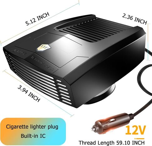 【New 2023】Portable Car Heater,2 in 1 Auto Car Heater, Fast Heating Windshield Defrost Defogger Cooling Car 12V Lighter Heater with Heating & Cooling Window Defroster for Car in Saudi Arabia