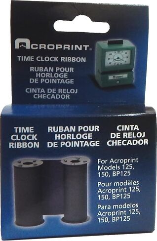 شريط بديل Acroprint 20-0106-006 لطراز Acroprint موديل 125 وموديل 150، ساعة زمنية سوداء in Kuwait