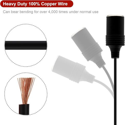 USB إلى مقبس ولاعة السجائر، USB A ذكر إلى 12 فولت مقبس ولاعة السجائر في السيارة أنثى كابل محول الطاقة 3.94FT (2 حزمة) in Kuwait