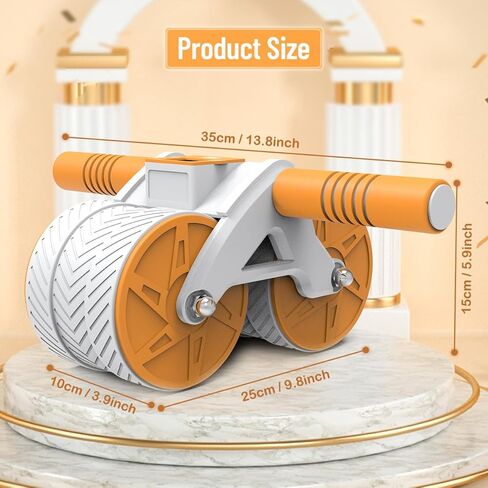 Automatic Rebound Ab Roller Wheel, Double Wheel Abdominal Workout Equipment with LCD Intelligent Display & Knee Pad Mat, Ab Core Strength Trainer for Beginners & Advanced Home Gym Exercise in Saudi Arabia