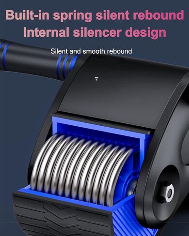 درومكو آب رولر، عجلة البطن الارتدادية التلقائية، جهاز تمرين منزلي لأسطوانة البطن مع وسادة للركبة للمبتدئين في التمارين الأساسية، معدات اللياقة البدنية المنزلية، أزرق in Kuwait