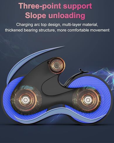 درومكو آب رولر، عجلة البطن الارتدادية التلقائية، جهاز تمرين منزلي لأسطوانة البطن مع وسادة للركبة للمبتدئين في التمارين الأساسية، معدات اللياقة البدنية المنزلية، أزرق in Kuwait