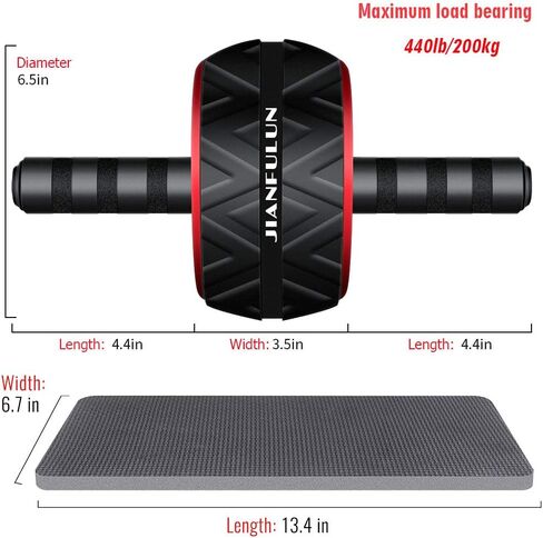 Lavonna Ab Wheel Roller With Knee Pad, Ultra-Wide Ab Roller Wheel for Abs Workout, Abs Workout Equipment for Abdominal & Core Strength Training, Home Gym Equipment for Men Women Abdominal Roller in Kuwait