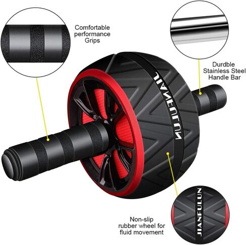 Lavonna Ab Wheel Roller With Knee Pad, Ultra-Wide Ab Roller Wheel for Abs Workout, Abs Workout Equipment for Abdominal & Core Strength Training, Home Gym Equipment for Men Women Abdominal Roller in Saudi Arabia