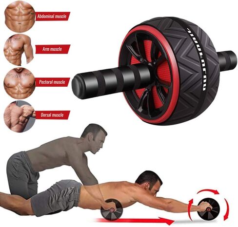 Lavonna Ab Wheel Roller With Knee Pad, Ultra-Wide Ab Roller Wheel for Abs Workout, Abs Workout Equipment for Abdominal & Core Strength Training, Home Gym Equipment for Men Women Abdominal Roller in Kuwait