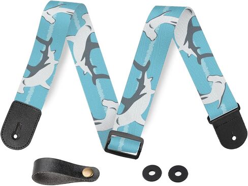 Gryliko Sharks Acoustic Guitar Straps Personalized Electric Bass Guitar straps,Diy Guitar Strap For Guitar Starter in Saudi Arabia
