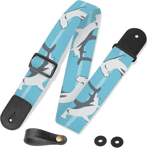 Gryliko Sharks Acoustic Guitar Straps Personalized Electric Bass Guitar straps,Diy Guitar Strap For Guitar Starter in Saudi Arabia