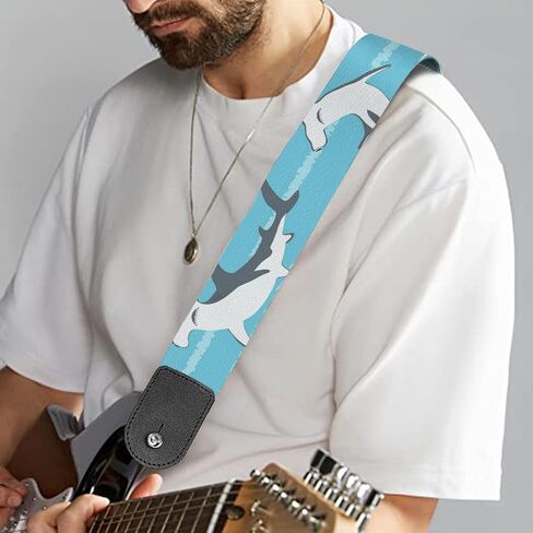 Gryliko Sharks Acoustic Guitar Straps Personalized Electric Bass Guitar straps,Diy Guitar Strap For Guitar Starter in Saudi Arabia