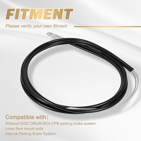 Universal 110" Emergency Brake Parking Brake Cable Kit Compatible with Wilwood DISC DRUM MC4 CPB Parking Brake System Lokar Floor Mount Units Replace 330-9371 140-14415-R 3309371 in Saudi Arabia