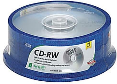 Office Depot Brand CD-RW Rewritable Media Spindle, 700MB/80 Minutes, 12x, Pack Of 25 in Saudi Arabia