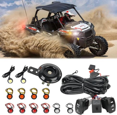 مجموعة بوق UTV بصوت عالٍ، مجموعة بوق RZR مع مفتاح هزاز لإشارة الانعطاف 12 فولت لـ Polaris RZR Ranger، PRO XP، Can Am، حتى 2021+ in Saudi Arabia