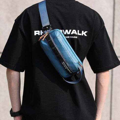حقيبة مقود الدراجة من Rhinowalk، حقيبة أمامية للدراجة، حقيبة تخزين بإطار أمامي لدراجات الطرق الجبلية، حقيبة كتف للركاب (حقيبة كروس يومية) - أزرق in Saudi Arabia