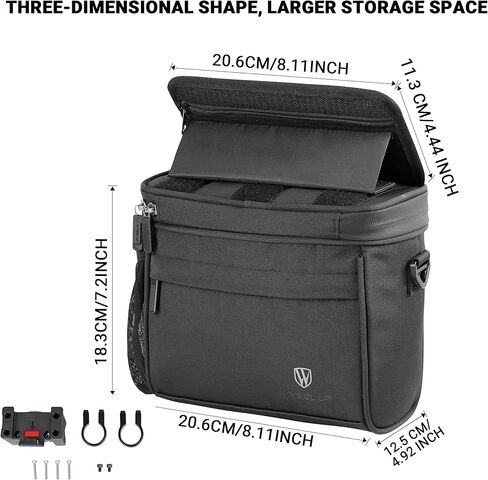 Himiway Bike Handlebar Bag with Foldable TPU Phone Holder 6.0-7.0" Waterproof Bicycle Front Handlebar Bag 4.6L Bike Bag with Bottle Mesh Bag Multifunctional Handlebar Bags with Quick Release Design in Saudi Arabia