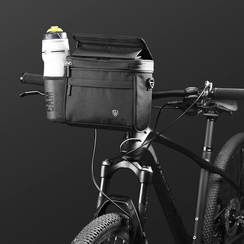 Himiway Bike Handlebar Bag with Foldable TPU Phone Holder 6.0-7.0" Waterproof Bicycle Front Handlebar Bag 4.6L Bike Bag with Bottle Mesh Bag Multifunctional Handlebar Bags with Quick Release Design in Saudi Arabia