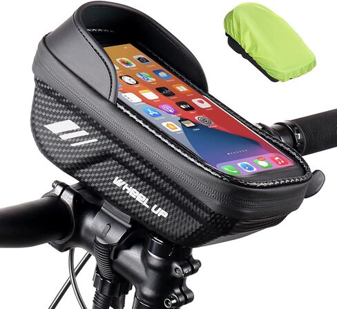 حامل هاتف للدراجة، حقيبة كبيرة للدراجة، حامل للهاتف الخلوي EVA مع شاشة تعمل باللمس من مادة TPU وواقي من الشمس وغطاء للمطر متوافق مع الهاتف المحمول أقل من 7.0 بوصة in Kuwait