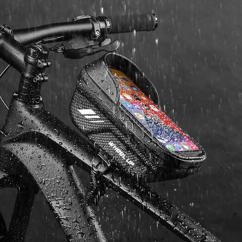 حامل هاتف للدراجة، حقيبة كبيرة للدراجة، حامل للهاتف الخلوي EVA مع شاشة تعمل باللمس من مادة TPU وواقي من الشمس وغطاء للمطر متوافق مع الهاتف المحمول أقل من 7.0 بوصة in Kuwait