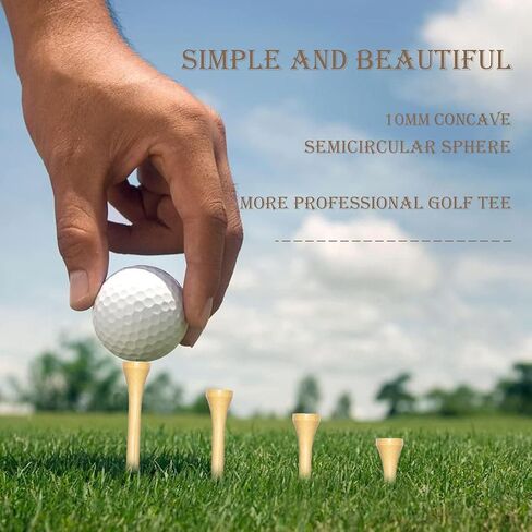 WINGOLFER Golf Tees, 100 Packs of 3 1/4 Inch Golf tees, Professional Natural Bamboo Golf Tees, Durable & Stable Professional Tee System, Reducing Friction & Side Spin in Saudi Arabia