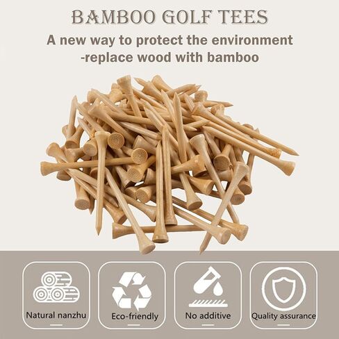 WINGOLFER Golf Tees, 100 Packs of 3 1/4 Inch Golf tees, Professional Natural Bamboo Golf Tees, Durable & Stable Professional Tee System, Reducing Friction & Side Spin in Saudi Arabia