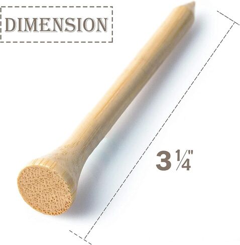 WINGOLFER Golf Tees, 100 Packs of 3 1/4 Inch Golf tees, Professional Natural Bamboo Golf Tees, Durable & Stable Professional Tee System, Reducing Friction & Side Spin in Saudi Arabia