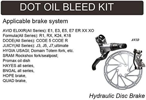 Bicycle Brake DOT Oil Bleed Kit for AVID Sram Formula Hayes Bngal Hope Quad Kingdom Promax Hydraulic Disc Tools in Saudi Arabia