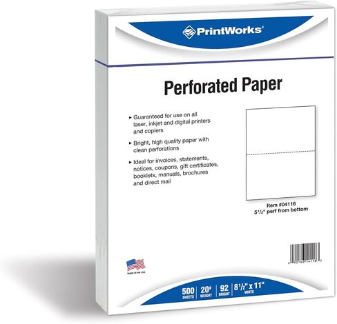 PrintWorks Professional Perforated Paper, 500 Sheets, 2 Part Perf in Saudi Arabia