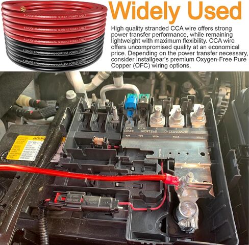 4 Gauge AMP Wire CCA 50FT,4 Gauge Battery Cable with Lugs & Heat Shrink for Car Audio,Amp,Battery,Solar,Starter & Power/Ground Cable in Saudi Arabia