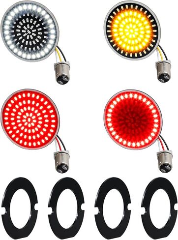NTHREEAUTO 1157 LED Turn Signals Front Rear Turn Signal Diode Bulbs Compatible with Harley Dyna Softail Sportster Touring Road King Iron 883 Street Glide 1986-2023 in Saudi Arabia