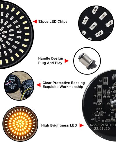 NTHREEAUTO 1157 LED Turn Signals Front Rear Turn Signal Diode Bulbs Compatible with Harley Dyna Softail Sportster Touring Road King Iron 883 Street Glide 1986-2023 in Saudi Arabia