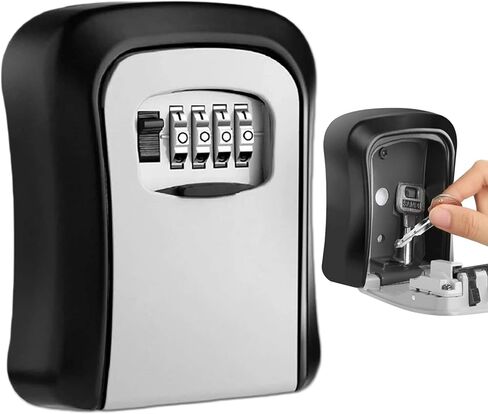 Key Lock Box for Outside, Key Box Wall Mounted 4 Digit Combination Lock Box Hide a Key for Outdoor Indoor, Security Waterproof Large Capacity 5 Keys Lockbox for House Key Room Card in Saudi Arabia