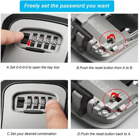 Key Lock Box for Outside, Key Box Wall Mounted 4 Digit Combination Lock Box Hide a Key for Outdoor Indoor, Security Waterproof Large Capacity 5 Keys Lockbox for House Key Room Card in Saudi Arabia