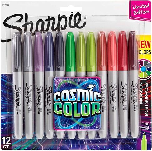Sharpie Permanent Markers, Fine Point, Cosmic Color, Limited Edition, 12 Count in Saudi Arabia