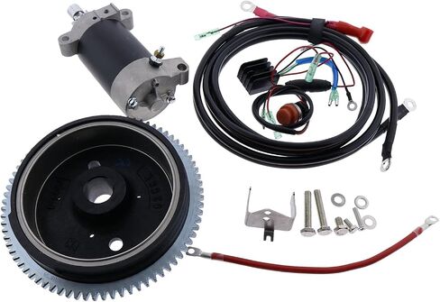 Electric Start Motor Flywheel Kit Compatible with Yamaha Outboard 4 Stroke 20HP F20SMHB F20BMH F20BMH F20LMHA F20MLH F20MSHG F20SMHA Starter in Saudi Arabia