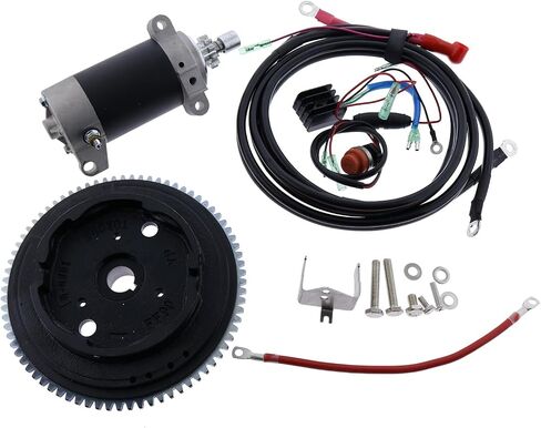 Electric Start Motor Flywheel Kit Compatible with Yamaha Outboard 4 Stroke 20HP F20SMHB F20BMH F20BMH F20LMHA F20MLH F20MSHG F20SMHA Starter in Saudi Arabia