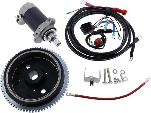 Electric Start Motor Flywheel Kit Compatible with Yamaha Outboard 4 Stroke 20HP F20SMHB F20BMH F20BMH F20LMHA F20MLH F20MSHG F20SMHA Starter in Saudi Arabia