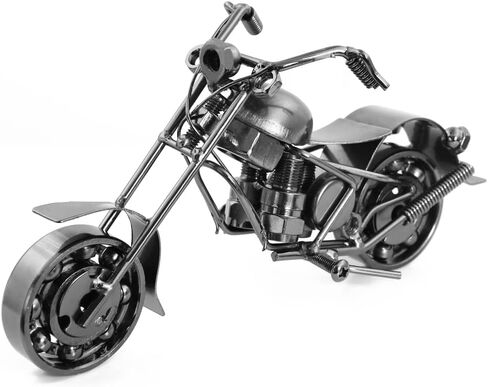 Winterworm Retro Motorcycle Model Statues Iron Art Metal Ornament Motorbike Motorcycle Figurine for Father's Day Birthday Dad Man Boyfriend Gift Office Home Desk Club Bar Decoration (Bronze) in Saudi Arabia