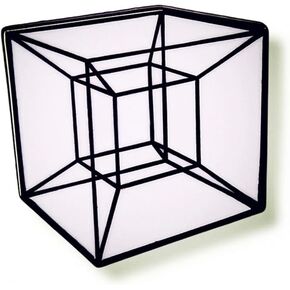Tesseract Cube Geometry Geometric Model Hybercube Infinity Mirror Art Sculpture Modern 1.2" Enamel Pin Badge