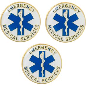 Circular Emergency Medical Services EMS Star of Life - The Rod of Asclepius - Lapel Hat Backpack Pin