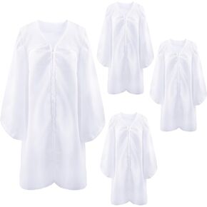 4 Pack Kids Unisex Matte Choir Robes Judge Robes Costume for Boys Girls Baptism Church Pastor Judge Costume