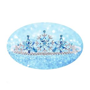 Blue Snow Rhinestone Tiara Snow Cown for Christmas Girls, Crown for Girls, Birthday Party Favors, Christmas Gifts for Girls