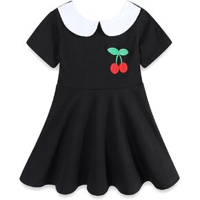 Little Girl Summer Knitted Embroidered Short Sleeve Casual Dress