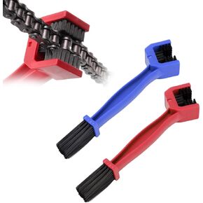 2 PCS Bike or Motorcycle Chain Washer, Multifunctional Motor Chain Gear Cleaning Brush, Chain Dirt Clean Brush Cleaner for Bicycles Motorcycles, Motor Accessories (Red+Blue)
