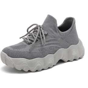 Women's Mesh Lace Up Lightweight Low Top Sneakers, Casual Tennis Shoes, Non Slip