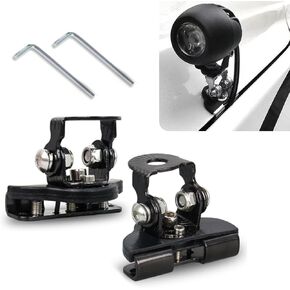 Pack-2 Car Grille Light Mount Base, Adjustable Metal Vehicle Roof Light Fixing Bracket, Universal Shock-Absorbing Automotive Hood Auxiliary Bracket Accessories for Truck SUV Car (Black)