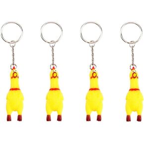 YARNOW 8 Pcs Screaming Chick Car Key Case Car Toys for Babies Yellow Decor Squeaking Chicken Toy Bags Purse