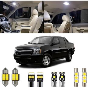 14 Piece 6000K White Avalanche LED Interior Lights Kit Package Replacement for Chevrolet Chevy Avalanche 2007 2008 2009 2010 2011 2012 2013 2014, with Placement Diagram and Install Tool