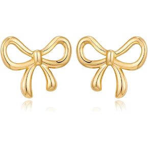 MUYAN Gold Bow Butterfly Earrings for Women Dainty Holiday Stud Earring Everyday Fashion Jewelry