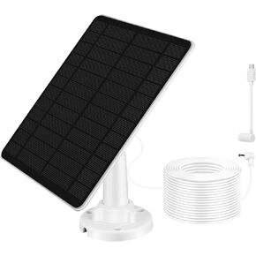 Solar Panel for Ring Camera, 5W Camera Solar Panel for Ring Stick Up Cam/Pro Battery, Spotlight Cam/Pro/Plus Battery, Solar for Ring Camera with 13ft Cable, Waterproof,White