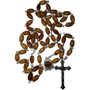 Bethlehem Gifts TM Olive wood Rosary with Holy Land earth - Soil - With Certificate of Authenticity