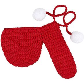 Funny Knit Willy Warmer for Men Stocking Stuffer with Snow Balls Naughty White Elephant and Christmas Gag Gifts for Him Husband Boyfriend
