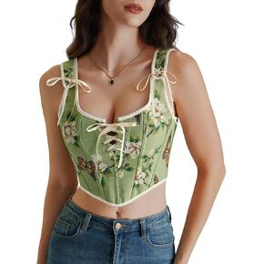 Scarlet Darkness Corset Tops for Women Renaissance Lace-up Overbust Bustier Corset